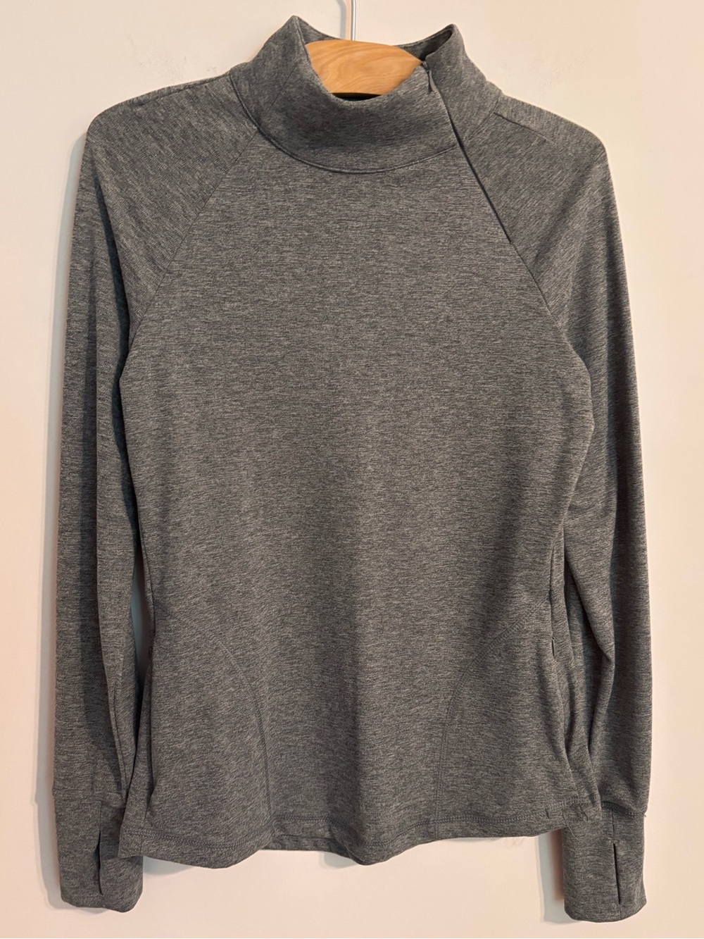 Yogalicious Womens Gray Top Shirt zip Turtleneck